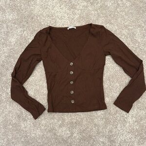 REFORMATION Brown Long Sleeve Top S